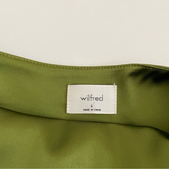 Aritzia Wilfred Shine Satin Mini Dress in Succulent Green NWT - Picture 7 of 12